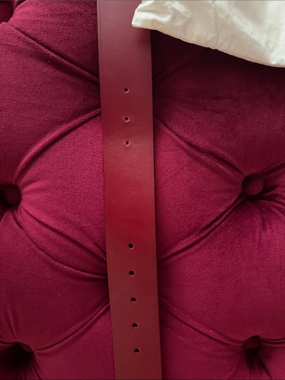 Salvatore Ferragamo Burgundy Leather Belt with Silver Gancini Buckle